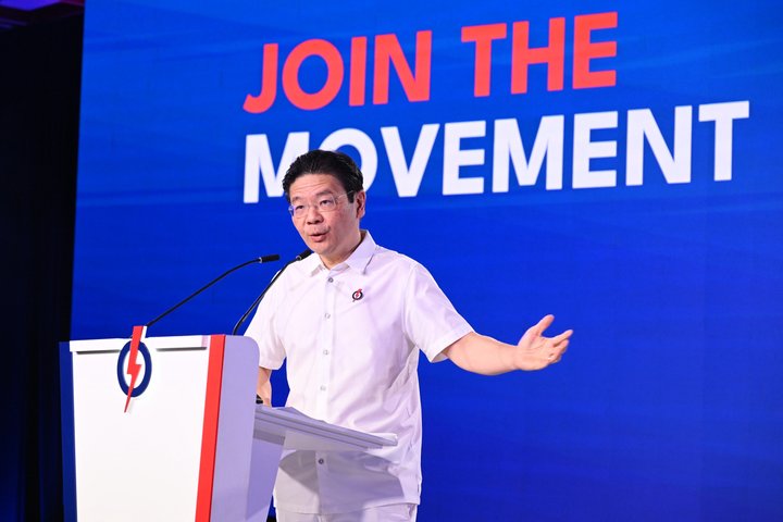 Secretary-General PM Lawrence Wong delivering the keynote at YP40